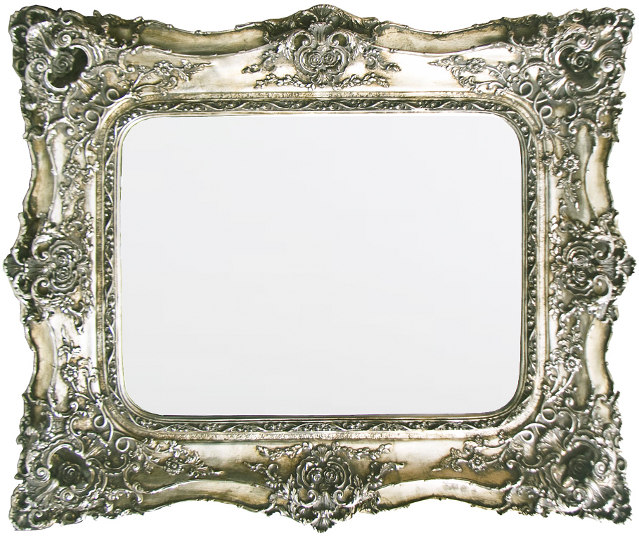 AF008S Wall décor art mirror silver classic ornate rectangular